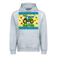 Heather Grey just a boy who loves tractors Urban Hoodie - Zillion Design Studio