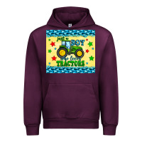 Mauve Wine just a boy who loves tractors Urban Hoodie - Zillion Design Studio