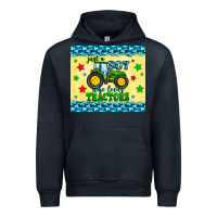 Navy just a boy who loves tractors Urban Hoodie - Zillion Design Studio