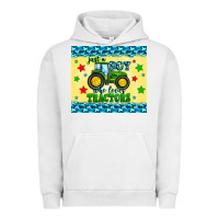 Pigment Lunar Rock just a boy who loves tractors Urban Hoodie - Zillion Design Studio