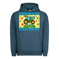 Pigment Midnight Navy just a boy who loves tractors Urban Hoodie - Zillion Design Studio