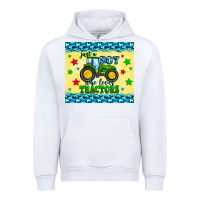 White just a boy who loves tractors Urban Hoodie - Zillion Design Studio