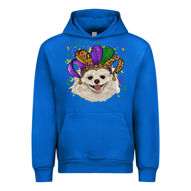 Mardi Gras Hat White Pomeranian Urban Hoodie by RanaPortraitStore | Teevron