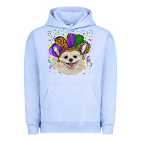 Pigment Grape Ice mardi gras hat white pomeranian Urban Hoodie - RanaPortraitStore