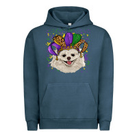Pigment Midnight Navy mardi gras hat white pomeranian Urban Hoodie - RanaPortraitStore