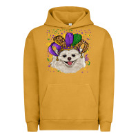 Pigment Peanut Butter mardi gras hat white pomeranian Urban Hoodie - RanaPortraitStore