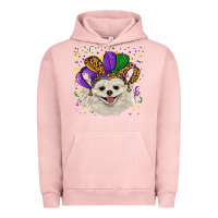 Pigment Salmon mardi gras hat white pomeranian Urban Hoodie - RanaPortraitStore
