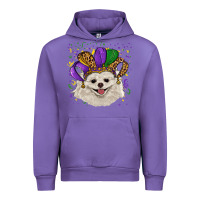 Tulip mardi gras hat white pomeranian Urban Hoodie - RanaPortraitStore