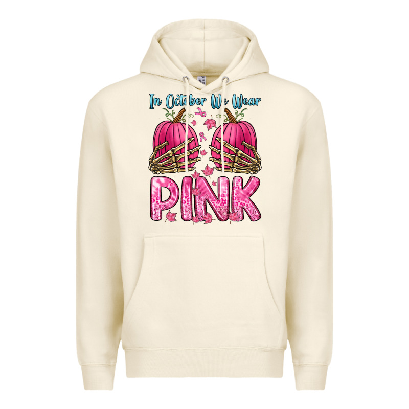In October We Wear Pink Premium Hoodie by Zillion Design Studio | Teevron