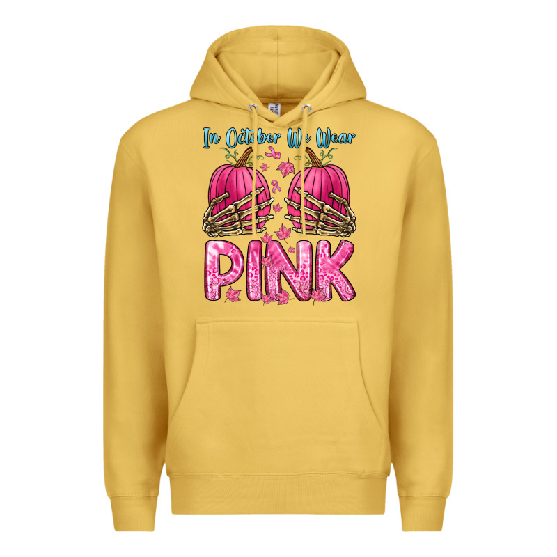 In October We Wear Pink Premium Hoodie by Zillion Design Studio | Teevron