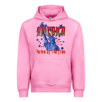 Fuchsia Pink America home of the free Urban Hoodie - texasbilliewilder