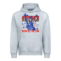 Heather Grey America home of the free Urban Hoodie - texasbilliewilder