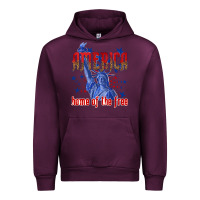 Mauve Wine America home of the free Urban Hoodie - texasbilliewilder