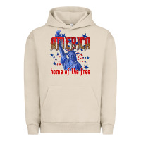Pigment French Oak America home of the free Urban Hoodie - texasbilliewilder