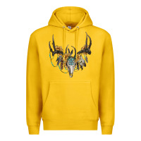 Lemon boho deer skull sunflowers and gemstone Premium Hoodie - RanaPortraitStore