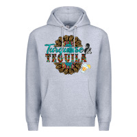 Heather Grey turquoise gemstone and taquila Premium Hoodie - RanaPortraitStore