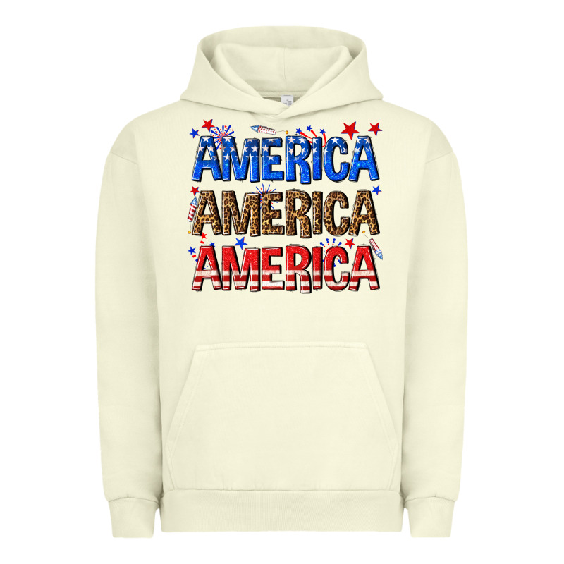America America America Fourth Of July Urban Hoodie by texasbilliewilder | Teevron