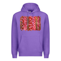 Purple valentine's day xoxo brushstroke Premium Hoodie - RanaPortraitStore