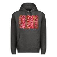 Charcoal Heather valentine's day xoxo brushstroke Premium Hoodie - RanaPortraitStore