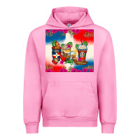 Fuchsia Pink dominican republic coffee cups Urban Hoodie - Zillion Design Studio
