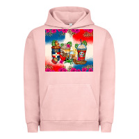 Pigment Salmon dominican republic coffee cups Urban Hoodie - Zillion Design Studio