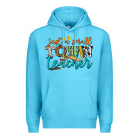 Ocean Blue just a small town teacher Premium Hoodie - texasbilliewilder
