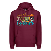 Burgundy just a small town teacher Premium Hoodie - texasbilliewilder