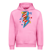 Fuchsia Pink America lightning bolt Urban Hoodie - texasbilliewilder
