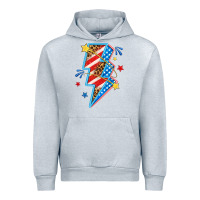 Heather Grey America lightning bolt Urban Hoodie - texasbilliewilder