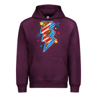 Mauve Wine America lightning bolt Urban Hoodie - texasbilliewilder