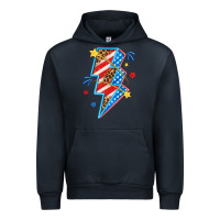 Navy America lightning bolt Urban Hoodie - texasbilliewilder
