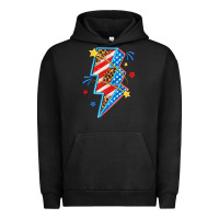 Pigment Black America lightning bolt Urban Hoodie - texasbilliewilder