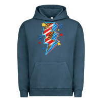 Pigment Midnight Navy America lightning bolt Urban Hoodie - texasbilliewilder