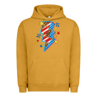 Pigment Peanut Butter America lightning bolt Urban Hoodie - texasbilliewilder
