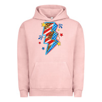 Pigment Salmon America lightning bolt Urban Hoodie - texasbilliewilder