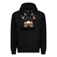Black kid life leopard messy bun Premium Hoodie - texasbilliewilder