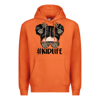 Carrot kid life leopard messy bun Premium Hoodie - texasbilliewilder
