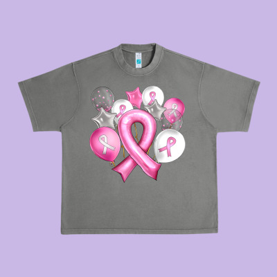 Balloons Cancer Ribbon Urban Heavy Tee Designed By Artiststas
