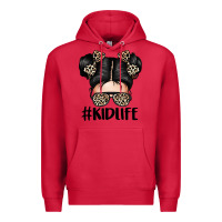 Cardinal kid life leopard messy bun Premium Hoodie - texasbilliewilder