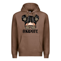 Chestnut kid life leopard messy bun Premium Hoodie - texasbilliewilder