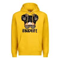 Lemon kid life leopard messy bun Premium Hoodie - texasbilliewilder