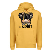 Mustard kid life leopard messy bun Premium Hoodie - texasbilliewilder