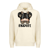 Sandshell kid life leopard messy bun Premium Hoodie - texasbilliewilder