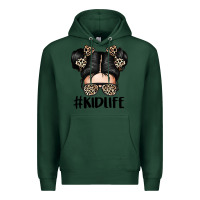 Sports Green kid life leopard messy bun Premium Hoodie - texasbilliewilder