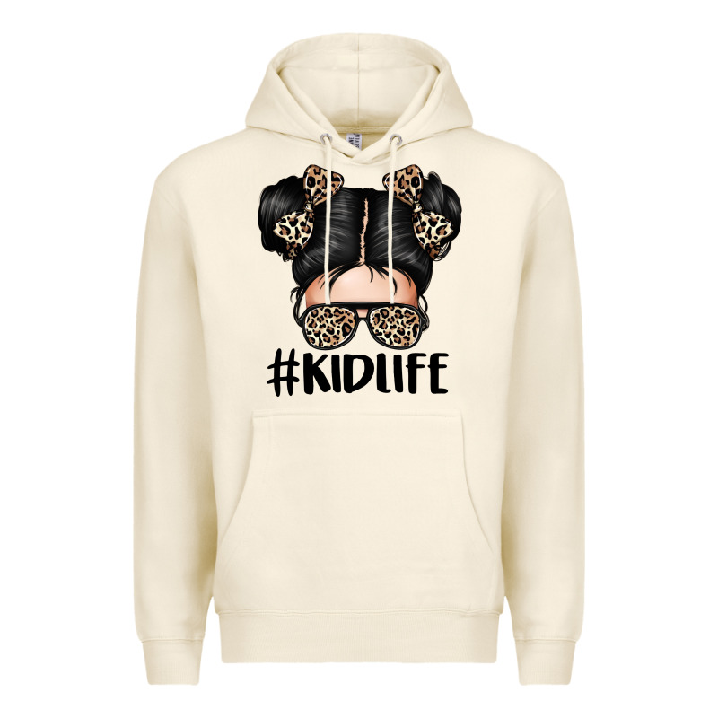 Kid Life Leopard Messy Bun Premium Hoodie by texasbilliewilder | Teevron
