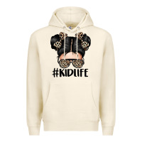 Tofu kid life leopard messy bun Premium Hoodie - texasbilliewilder