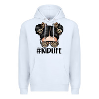 White kid life leopard messy bun Premium Hoodie - texasbilliewilder