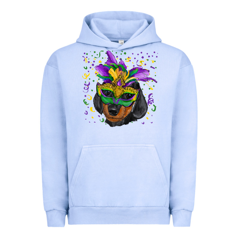 Mardi Gras Mask Dachshund Puppy Urban Hoodie by RanaPortraitStore | Teevron