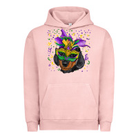 Pigment Salmon mardi gras mask dachshund puppy Urban Hoodie - RanaPortraitStore