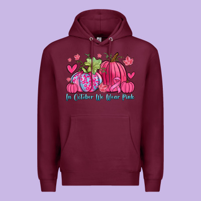 In October We Wear Pink Premium Hoodie Designed By Zillion Design Studio